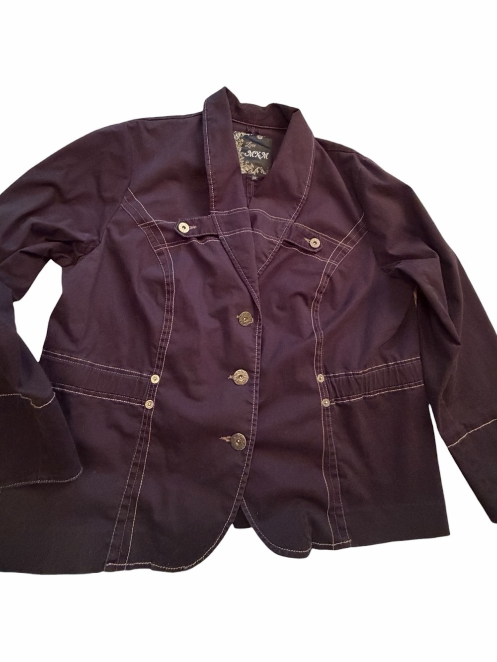 MXM Love jacket distinct light contrast panel stitching-Size 22